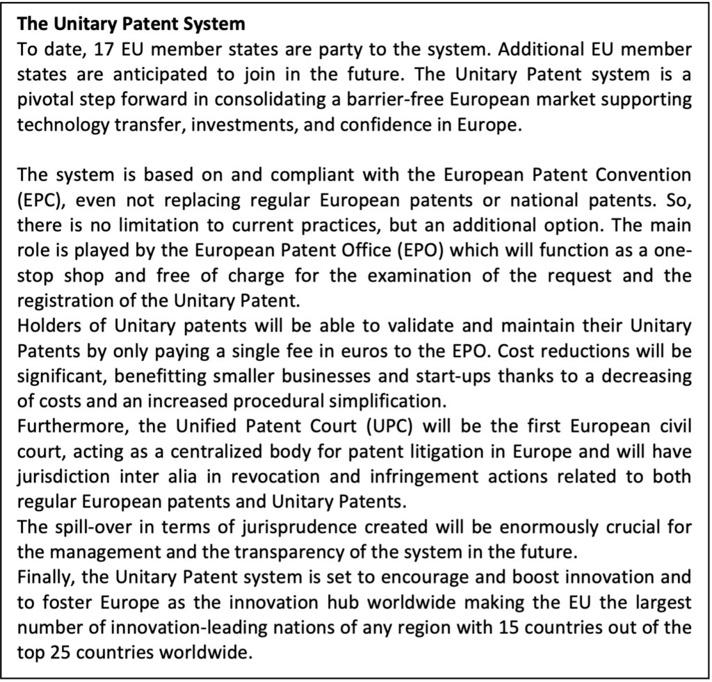 The Unitary Patent System